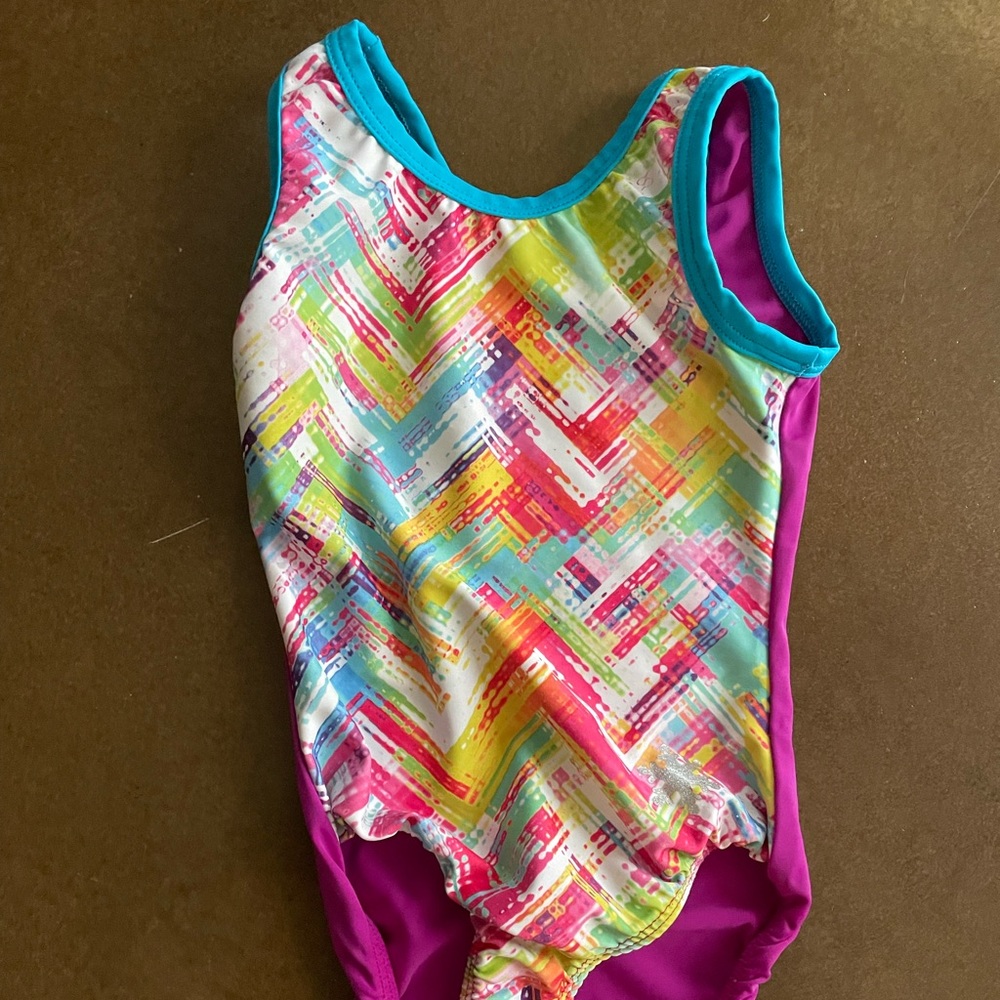 Snowflake Designs Gymnastics Leotard - Print Rainbow - Size Small